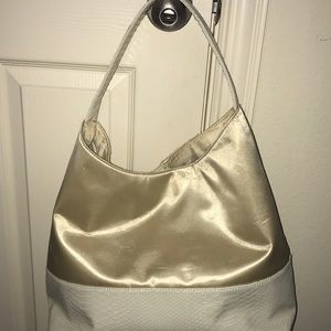 White/ Light gold purse